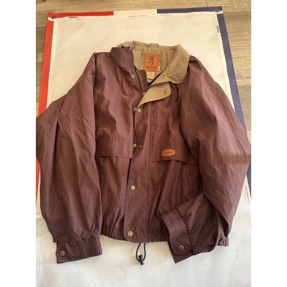 Browning Since 1878 Men's XL G TX Burgundy Poly‎ Nylon Jacket